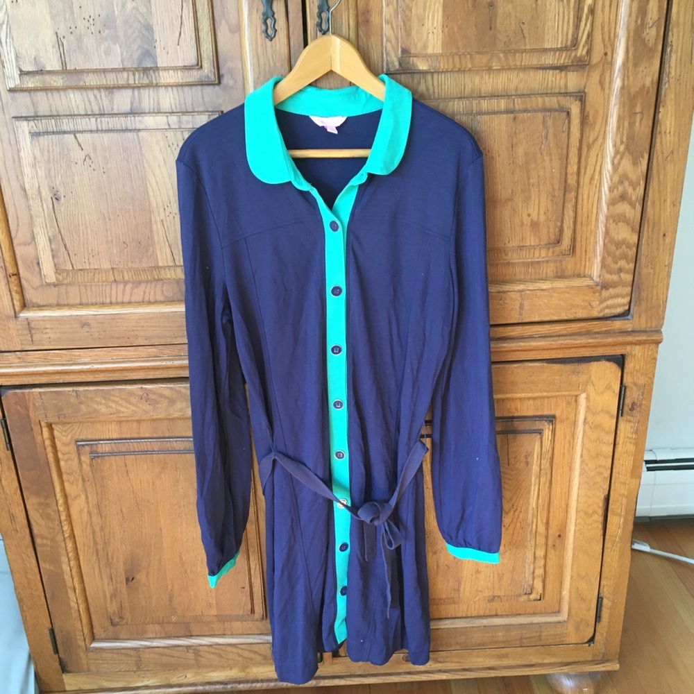 Lilly Pulitzer Navy/Green Button Down Dress